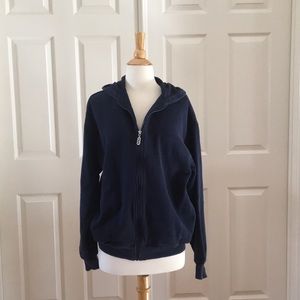 oversized fila zip up hoodie